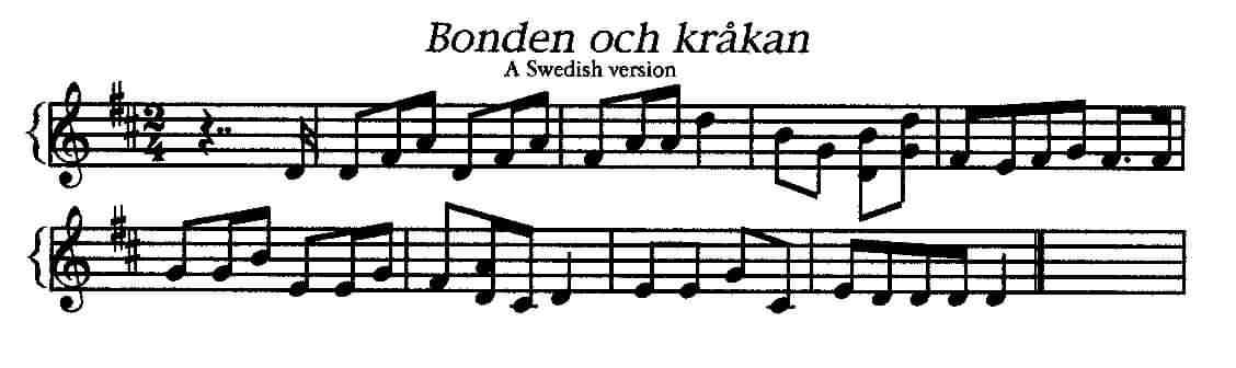 Bonden och kråken, Swedish